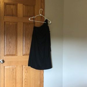 One shoulder black dress